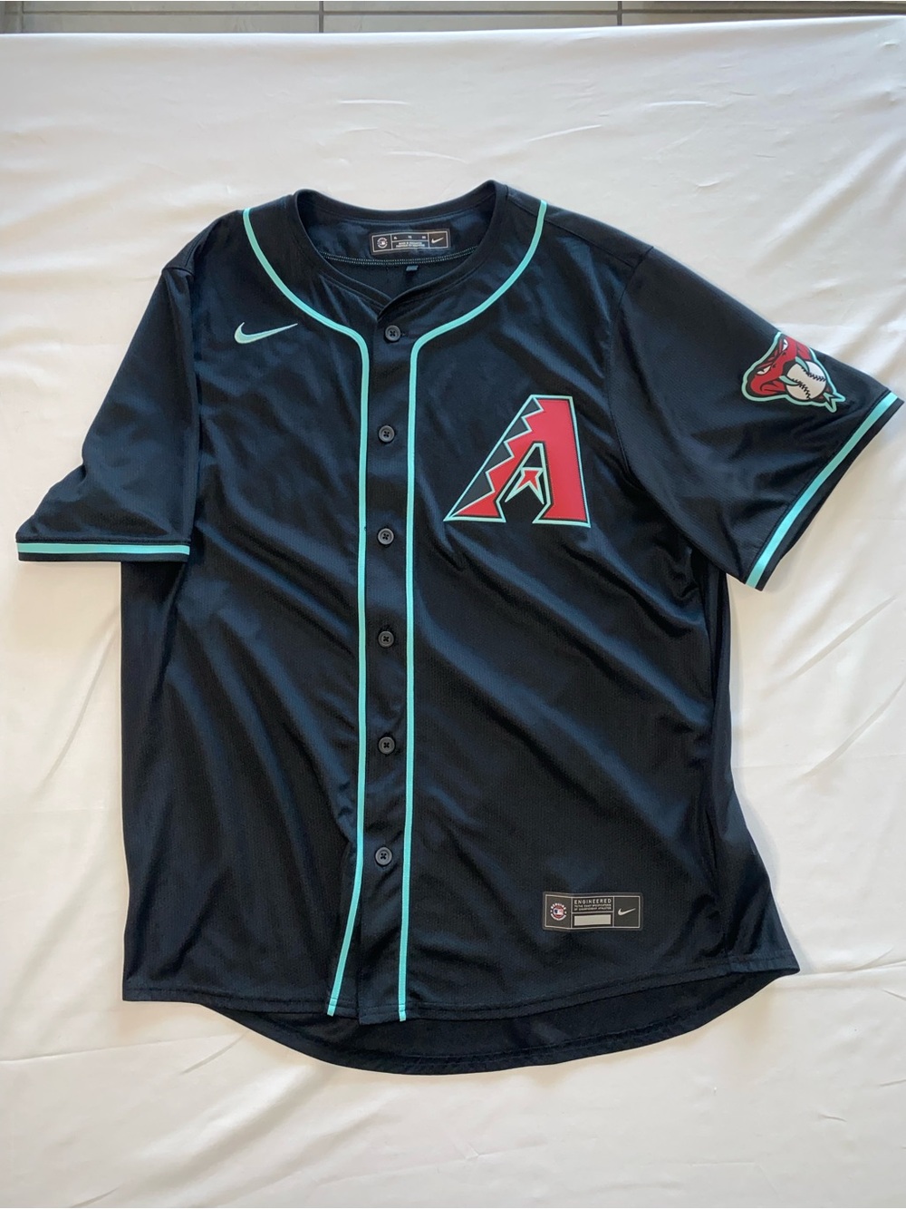 Nike Black Arizona Diamondbacks Jersey with Teal Trim